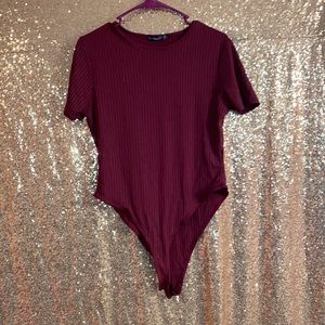 burgundy bodysuit